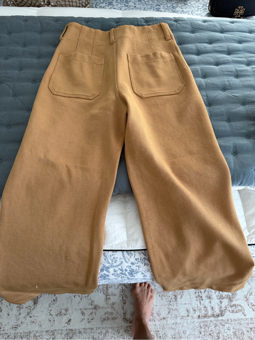 Maeve Wide-Leg Pants in Camel Tan with Patch Pockets